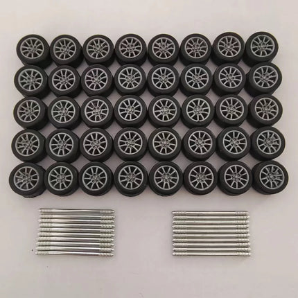 10 Sets 1/64 Model Car Tires 11.6mm 12mm 13mm Wheels for 1:64 Domeka HW Matchbox MINIGT XCARTOYS