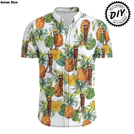 Funny AI Gag Gifts Tung Tung Tung Sahur 3D Printed Hawaii Shirts For Men Clothes Support Custom Beach Shirt Party Blouses Tops