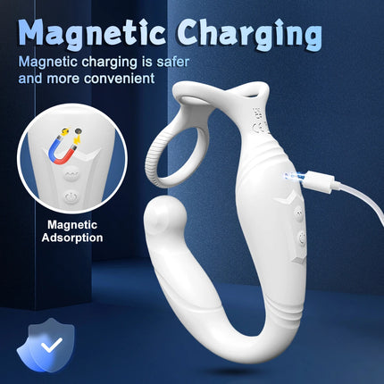 Male Sex Toys Rotating Anal Vibrator Prostate Massager Dual Penis Ring Cock Rings Anal Butt Plug Vibrators Anal Toys for Men 18+