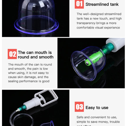 12/6Pcs Vacuum Cupping Set Suction Cups Back Massage Body Cup Detox Massage Body Cups Vacuum Cupping Anti Cellulite Massage Jars