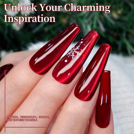 BORN PRETTY 1 Bottle Blazing Sky Cat Magnetic Gel Nail Polish Colored Metal Ruby Red Soak Off UV Crystal Varnish Nail Art 10ml