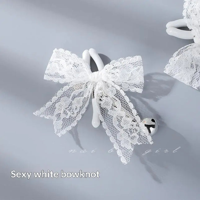 [YA]1 Pair Bells Lace Bowknot Metal Adjustable Nipple Clamps Chain Clips Toys Adult Sex Games For Couples Breast Stimulate