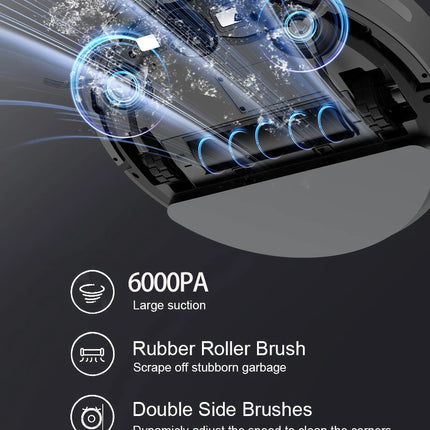 Robot Vacuum Cleaner Combo Mop,6000PA Suction Robotic,WiFi/Voice Control,Auto-Recharge,Pet Hair For Home Vacuum Cleaning Robotic
