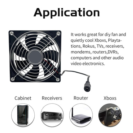 High Speed Axial Muffin Fan 110V 120V AC 120mm x 38mm Dual Ball for DIY Cooling Ventilation Exhaust Projects