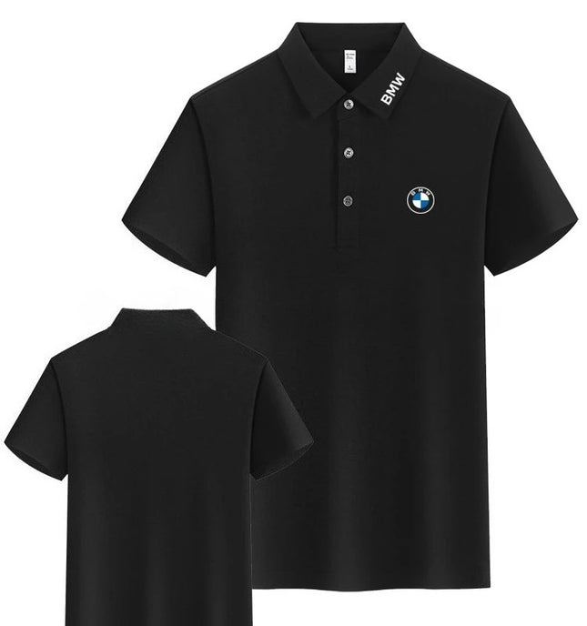 BMW T-shirt Solid Color Lapel Short-sleeved Polo Shirt Pure Cotton High-end Fashion Trend Unisex Classic Logo Harajuku Summer