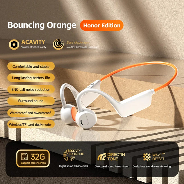 Lenovo Bone Conduction Headset Wireless Swimming Sports Headphone IPX8 Bluetooth 5.4 With Mic Waterproof Exercise Fitness