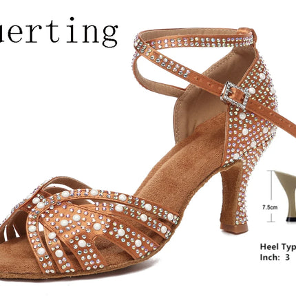 Juerting new Heels Modern Jazz Salsa soft soled women's adult Latin Chacha Rumba Bachata dance shoes