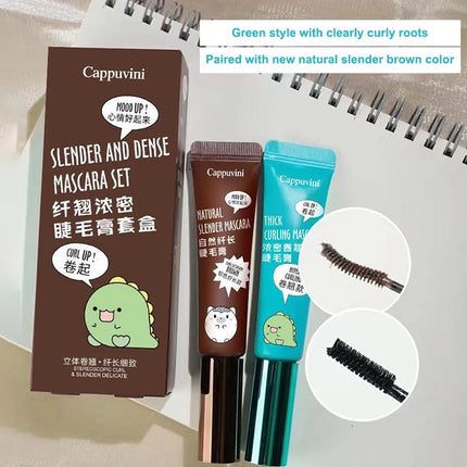 [HB]Cappuvini Slimming Volume Mascara Brown Black Mascara Set Waterproof And Long-Lasting Curl Non-smudge Eyelash Makeup Mascara