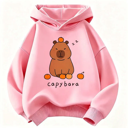 Trendy Capybara Funny Children's Hoodie Sweatshirt Cute Harajuku Hoody for Boys Girls Autumn Spring Casual Hoodies