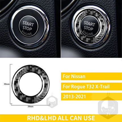 For Nissan X-Trail Rogue T32 2013-2021 Accessories Carbon Fiber Interior Car Door Instrument Cupholder Trim Sticker