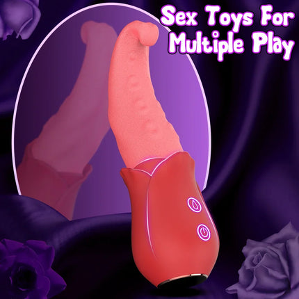 Sexy Adult Female Nipple Vagina Tongue Licking Vibrator Masturbation Tools Women Men Penetration Vagina Anal Soft Vibrator 18+