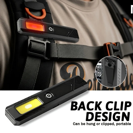 Mini Portable Rechargeable LED Torch Light, Waterproof Outdoor Work Pocket Flashlight with Magnetic Grip, Compact LED Flashlight