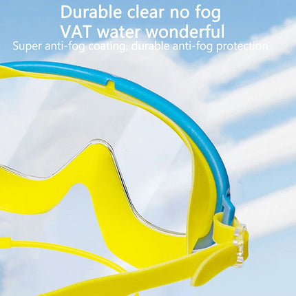Large Frame Outdoor Swimming Goggles Anti-Fog Wide View Scuba Diving Swimming Glasses with Earplugs for Adult Youth Water Sports
