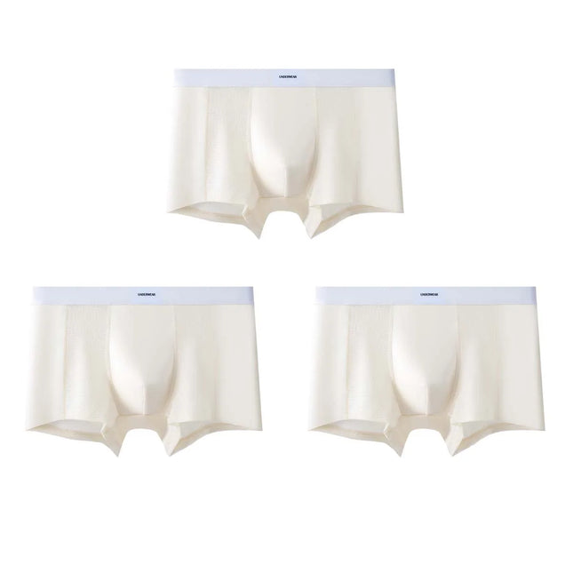 3pcs【LORIEN CREST】Men's Satin-Like Ice Silk Boxers Summer Breathable Air-Conditioned Underwear Lightweight Trunks New