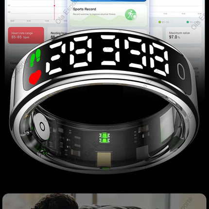2026 Smart Ring Display Screen and Touch, Wireless Charging,Smart Control,Health Manager,5ATM Waterproof For Men Women New Rings