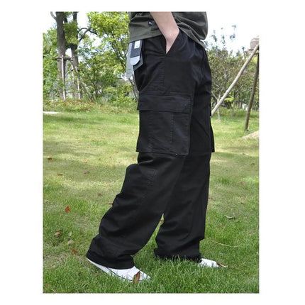 Men Plus Large Size Cargo Pants Cotton Straight Oversize Tracksuit Wide Leg Tactical Baggy Trousers Spring Summer 5XL 6XL Z1A1