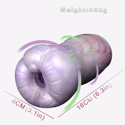 SHAZ Glossy Purple Fantasy Dragon Onahole, Soft Silicone Male Masturbator Stroker with Realistic Tunnel, Adult Male Pleasure Toy