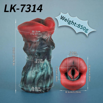 SHAZ Unique Monster Big Mouth Stroker, Realistic Lip Internal Texture, Gradient Two-Tone Soft Silicone, Adult Toy For Collection