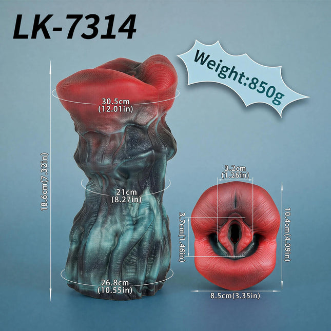 SHAZ Unique Monster Big Mouth Stroker, Realistic Lip Internal Texture, Gradient Two-Tone Soft Silicone, Adult Toy For Collection