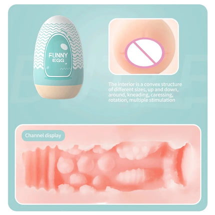 Laile Male Masturbation Egg, Portable Mini Pocket Pussy for Men, Disposable Sex Toy