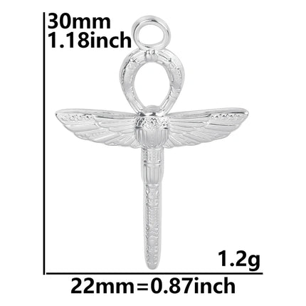 5pcs/Lot High Quality Stainless Steel Cross Pendants For Jewelry Making Supplies Metal Rose Lava Ankh Cross Charms DIY Materials