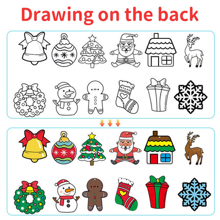 12PCS Scratching Card Color Christmas Montessori Toys DIY Art Painting Magic Rainbow Christmas Trees Hallowmas Children Toy