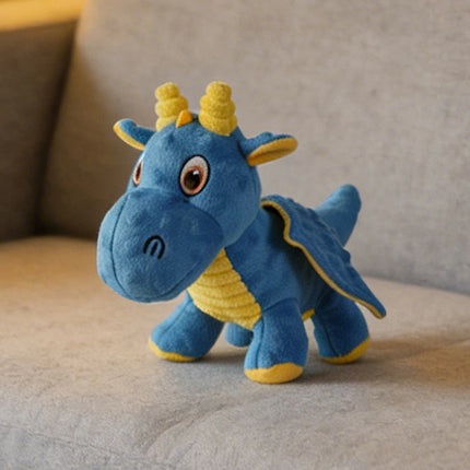 Pet Bite-Resistant Plush Interactive Toy with Sound, Cartoon Dragon Design, Suitable for Large, Medium, and Small Pets Such as Cats and Dogs, Double-Layer Fabric, Built-In Airbag