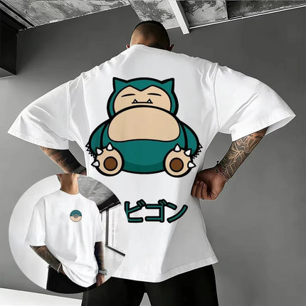 Pokemon Anime Snorlax Printed T-shirt Men's and Women's T-shirt Men's Tops Harajuku Y2K T-shirt 2026 Summer New Tee Streetwear