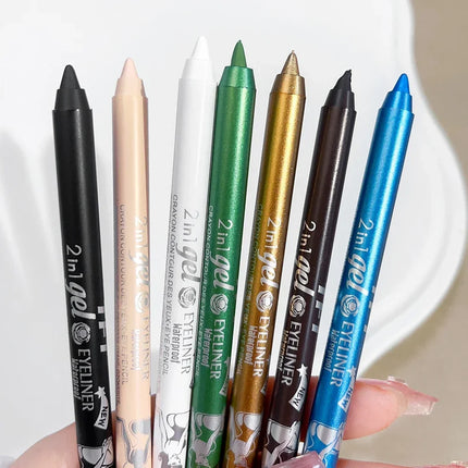 7 Colors Colorful Glitter Gold Eyeliner Pen Lasting No Fade Color Women Not Blooming Matte Eye Liner Gel Pen Makeup Cosmetics