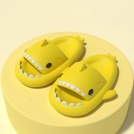 KIDMI Boys Girl Shark Slides Non-Slip Open Toe Cloud Sandals Cute Comfy Cushioned Thick Sole Slippers Cartoon Shower Slippers
