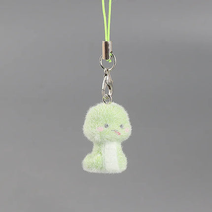 Flocking Animal Dog Cat Pendant Cute Keychain Keyring Bag Earphone Car Keychain Decor Keychains Accessories Phone Chain Lanyard
