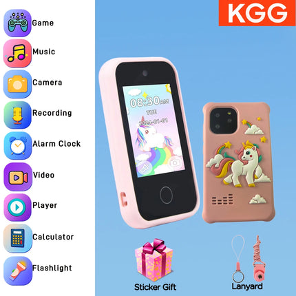 New Kids Smart Phone Toys Unicorn Toddler Play Phone Dual Camera Cell Phone Travel Toy Preschool Learning for Boys Girls Gifts