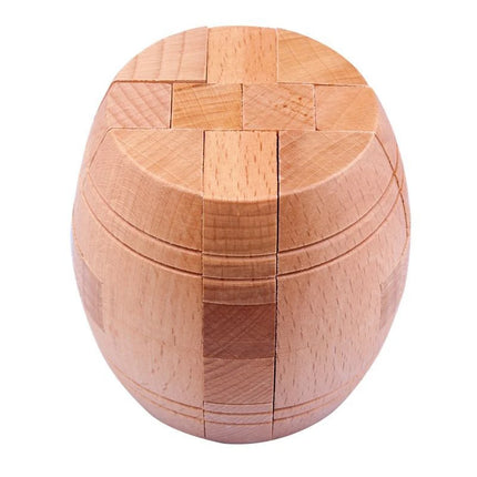Wooden Barrel Puzzle Assembly & Disentanglement Puzzles Luban Lock Brain Teasers for Adults And Kids High Difficulty IQ Test