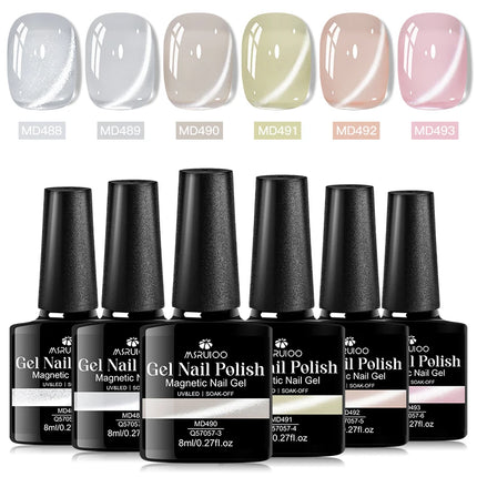 8ml Water Light Cat Magnetic Gel Nail Polish Shiny Effect Semi Permanent Soak Off UV LED Gel Varnish Manicure DIY Nail Supplies