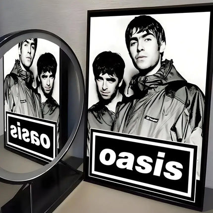 Band O-Oasis Classics Poster Perfect Sticker Self Adhesive Art Designed for Home Dining Office Spaces