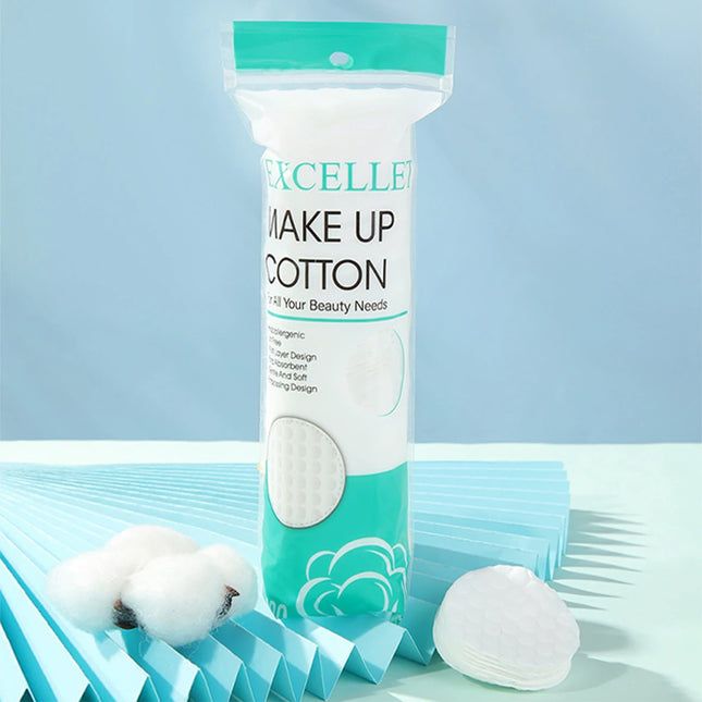 Round 100pcs/300pcs Cosmetic Cotton Pads Triple Sandwich Water-saving Wet Disposable Skin Care Pouch Makeup Remover Cotton Pads