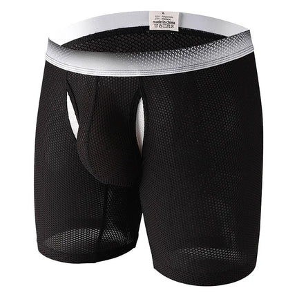 1pcs/2pcs/3pcs Long Leg Boxer Shorts for Men in Breathable Mesh Fabric Sport Underwear