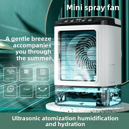 Spray Fan Mini Home Office Humidification Refrigeration Air Conditioning Fan USB Cooler Electric Fan Ice Box