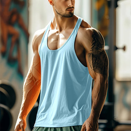 Summer New Men's Tank Top Quick Dry Fitness Tank Top Breathable Comfortable Casual Tank Top Running Pattern Printed Tank Top
