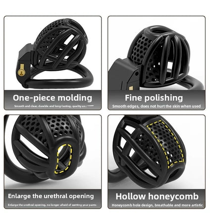 BDSM Chastity Cage 4 Size Ring Penis Cage Device Femdom Restraint Penis Lock Breathable Urethral Lock Bondage Device for Men