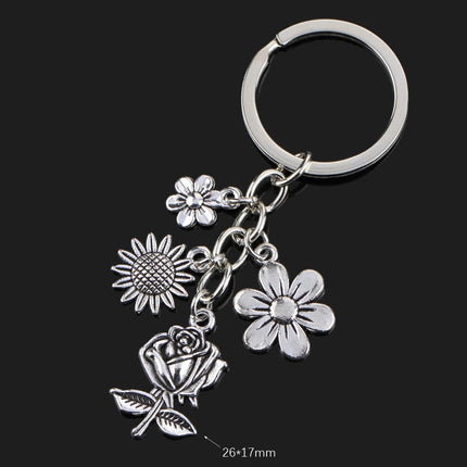 Fashion Animal Women Keychain Car Moon Cat Dog Love Heart Key Chain Friends Gift Jewelry Bag Pendant Wing Evil Eye Angel Turtles