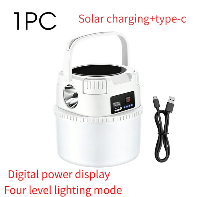 Solar LED Outdoor Camping Lamp Portable Lamp Configuration Hook Supports TYPE-C Charging