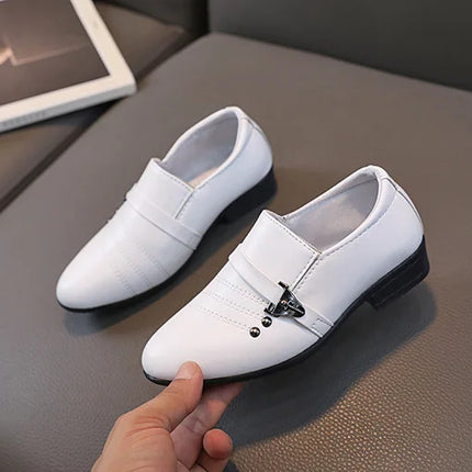 Spring Autumn Boy Leather Shoe Fashion Causal Children's Slip-on Loafers Versatile Kids Formal Students Performance Black Shoes