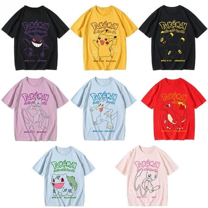Pokémon Pikachu Gengar Magikarp T-shirt Cotton Tee Men's 2026 Summer Fashion Oversize Street Casual Y2K Tops Streetwear Clothing