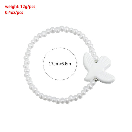 Peace Dove Drop Earrings Necklace Bracelet for Women Exquisite Bird Irregular Crystal Beaded Pendant Necklace Versatile Jewelry