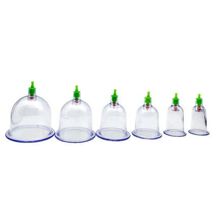 6Pcs Vacuum Cupping Sets with Pumping Gun Suction Cups Back Massage BodyCup Detox Anti Cellulite Therapy Cans Healthy CareJars
