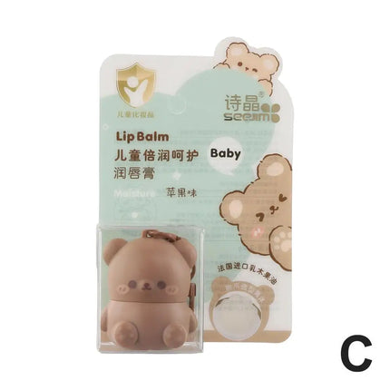 Children Fruity Lip Balm Moisturizing Anti-Dry Anti Crack Lip Balm Baby Available Lip Care Cute Little Bear Lipstick SkinCare