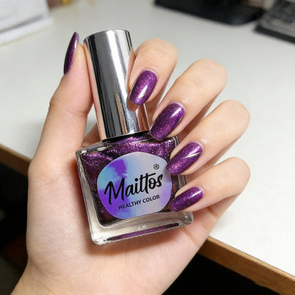 WA520 Purple12ml No-bake Cat's Eye Water-based Nail Polish, Oderless, With magnet, It dries quickly No need UV lamp, easy tear