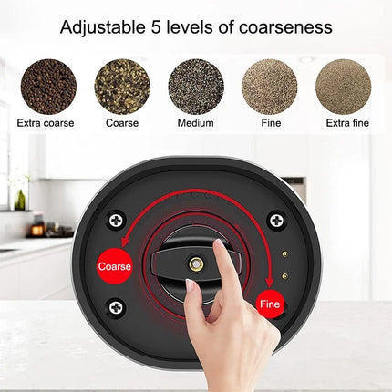 Electric Salt and Pepper Grinder Set With Led Light USB Rechargeable Automatic Spices Grinder Adjustable Spice Mill Kitchen Tool