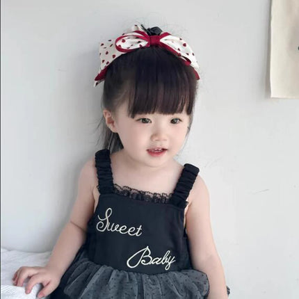 Sweet Hair Grab Girl Princess Red Bow Hairpin Polka Dot Children's Hair Clip Student Hair Claw For Kids